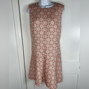 Tory Burch NWT Fit & Flare Red and White Patterned Dress